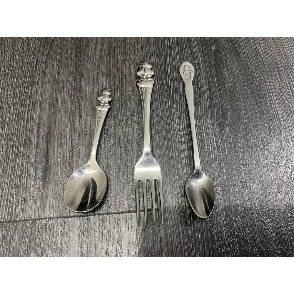 Vintage Care Bear Child's Spoon & Fork By Oneida American Greetings & Pooh